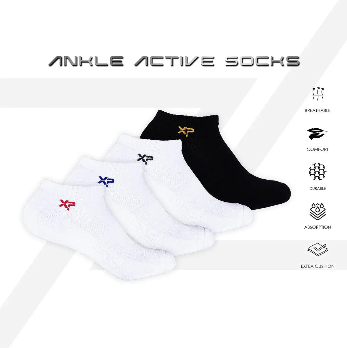 PROTECH Cotton Ankle Sport Socks ACTIVE