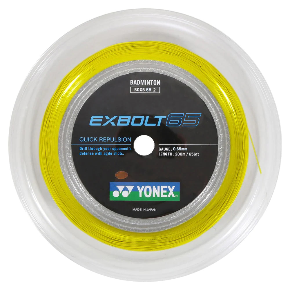 Yonex Exbolt 65 Badminton String - 200m Reel Yellow